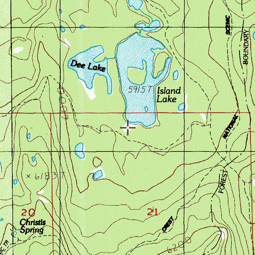 Topographic Map of South Island Campground (historical), OR