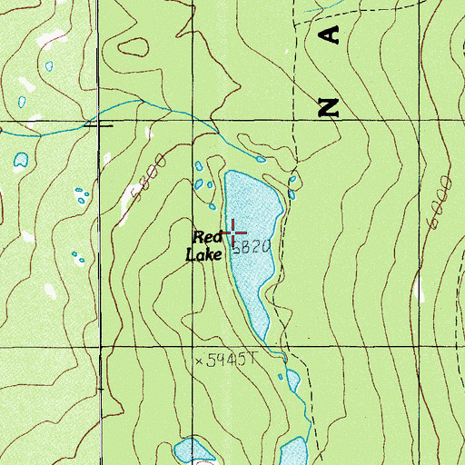 Topographic Map of Red Lake Campground (historical), OR