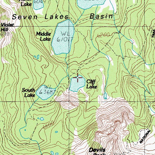 Topographic Map of Cliff Lake Campground (historical), OR