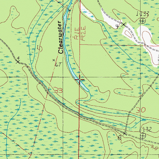 Topographic Map of Clearwater Lake, AL