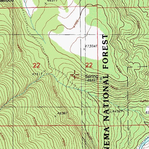 Topographic Map of Saddle Mountain Spring, OR