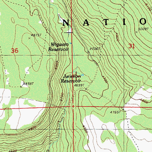 Topographic Map of Junction Reservoir, OR