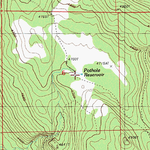 Topographic Map of Pothole Reservoir, OR