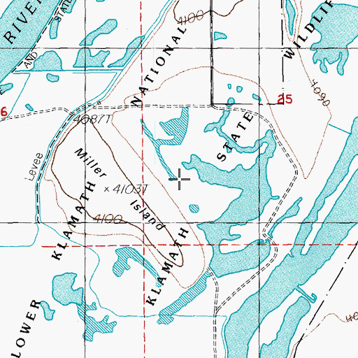 Topographic Map of Klamath Wildlife Area, OR
