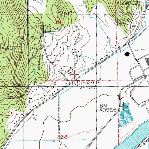Topographic Map of Plevna Ditch, OR