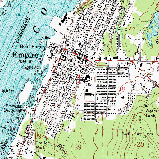 Topographic Map of Sunset Middle School, OR