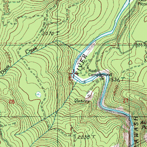 Topographic Map of RAAB Recreation Site, OR