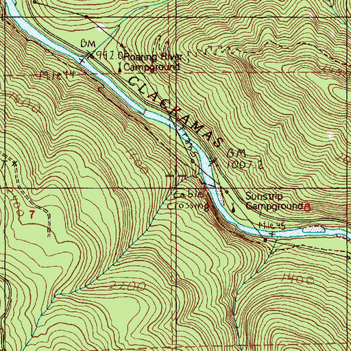 Topographic Map of Sunstrip Recreation Site, OR