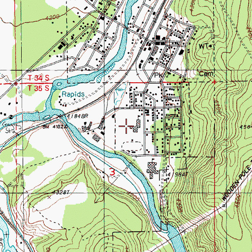 Topographic Map of Chiloquin Elementary School, OR