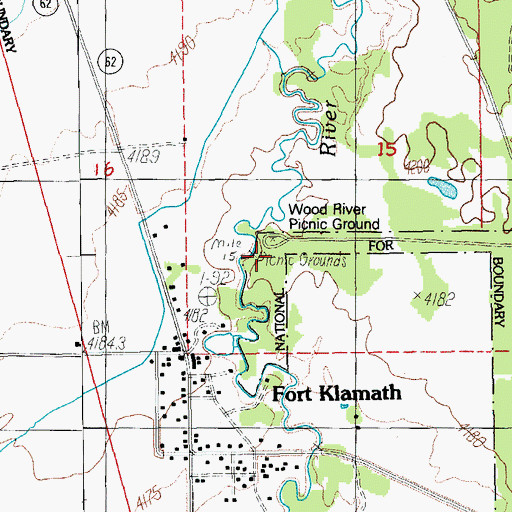 Topographic Map of Wood River Recreation Site, OR