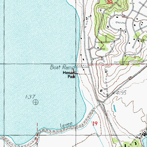 Topographic Map of Henzel County Park, OR