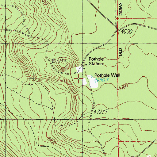Topographic Map of Pothole Well Guard Station, OR