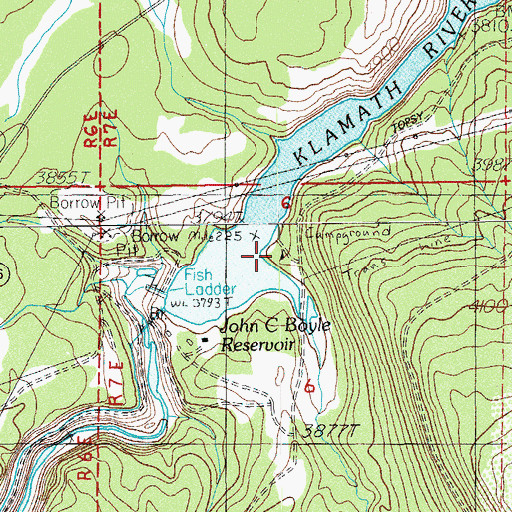 Topographic Map of Topsy Recreation Site, OR