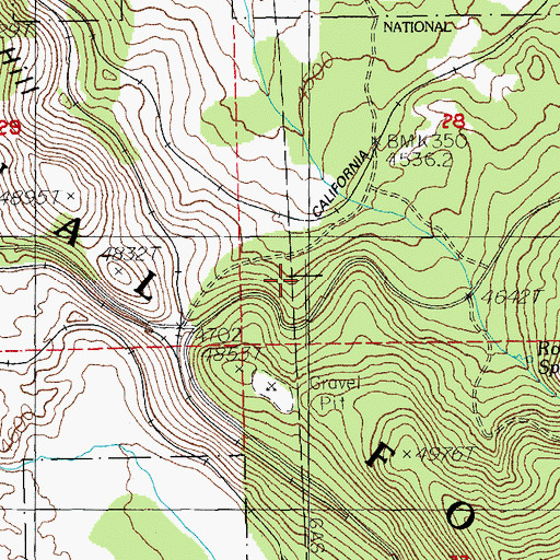 Topographic Map of Yainax Guard Station, OR