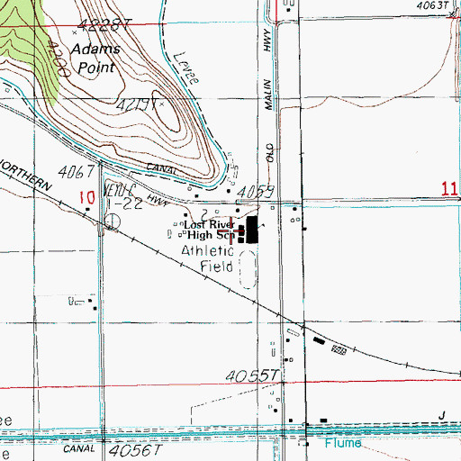 Topographic Map of Lost River High School, OR