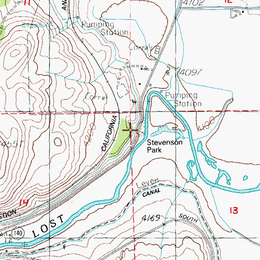 Topographic Map of Stevenson Park, OR