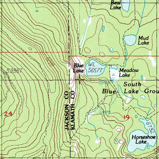 Topographic Map of Blue Lake Camp, OR