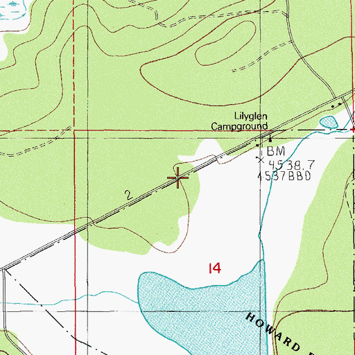 Topographic Map of Lilyglen (historical), OR