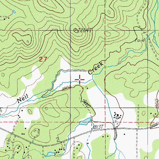 Topographic Map of Quartz Creek, OR