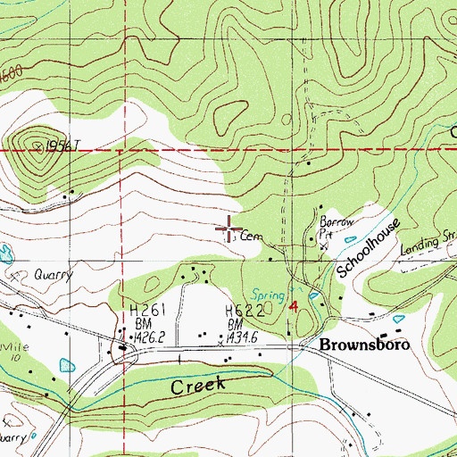 Topographic Map of Brownsboro Cemetery, OR