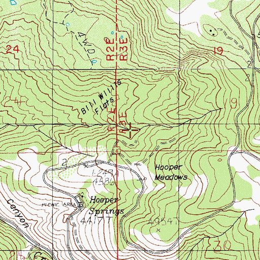 Topographic Map of Spout Spring, OR