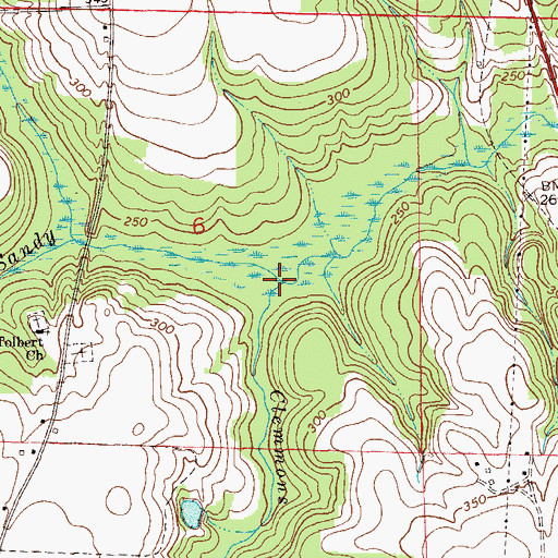 Topographic Map of Clemmons Gin Branch, AL