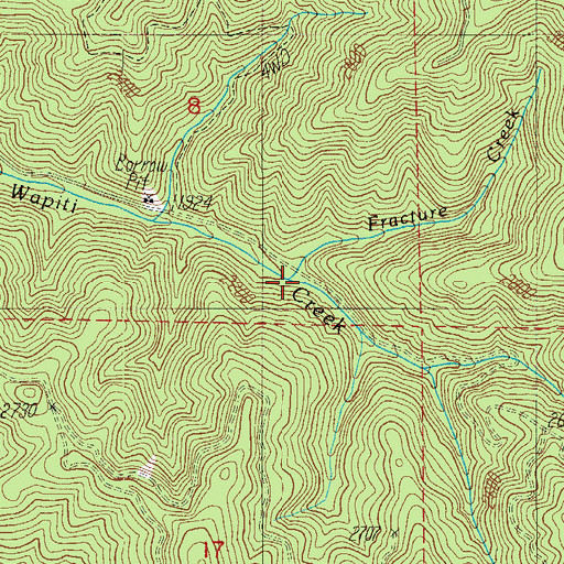 Topographic Map of Fracture Creek, OR