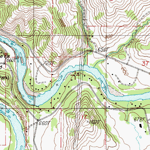 Topographic Map of Jackson Creek, OR