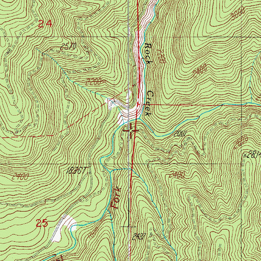 Topographic Map of Zig Zag Creek, OR