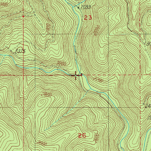 Topographic Map of Mellow Moon Creek, OR