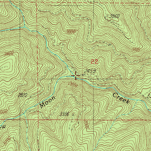 Topographic Map of Call Creek, OR