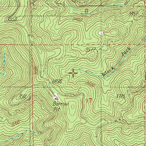 Topographic Map of Black Jack Creek, OR