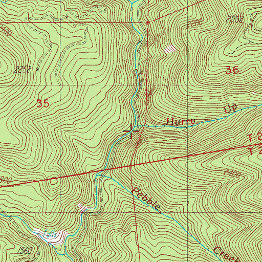 Topographic Map of Hurry Up Creek, OR