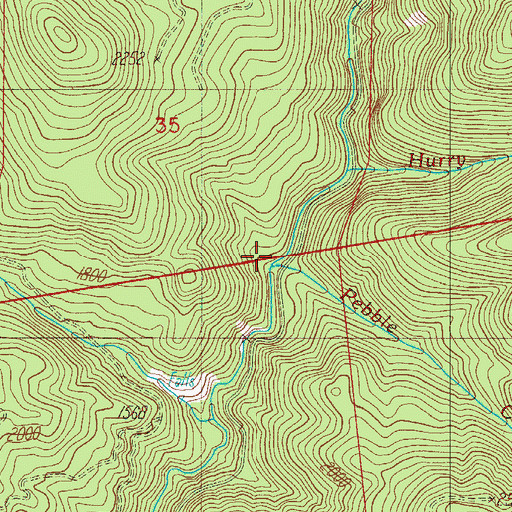 Topographic Map of Pebble Creek, OR