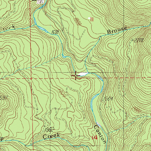 Topographic Map of Brouse Creek, OR