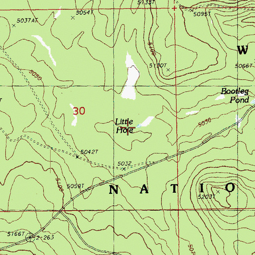 Topographic Map of Little Hole Reservoir, OR