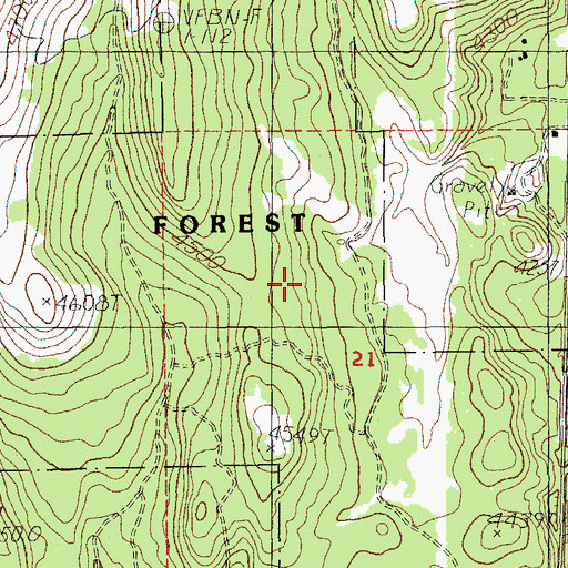 Topographic Map of Miller Pond, OR