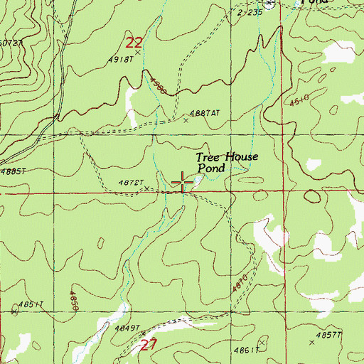 Topographic Map of Tree House Pond, OR