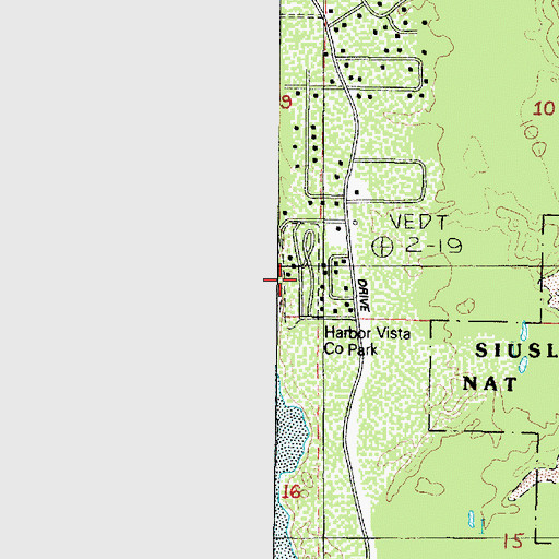 Topographic Map of Harbor Vista County Park, OR