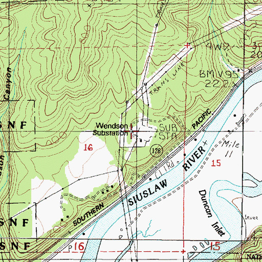 Topographic Map of Wendson Substation, OR