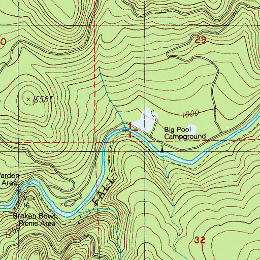 Topographic Map of Fall Creek Work Center, OR