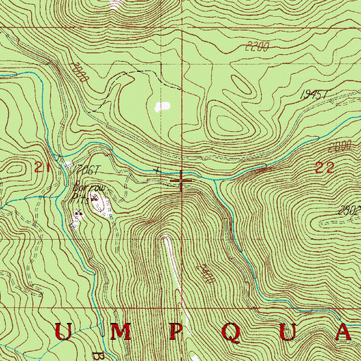 Topographic Map of Clover Creek, OR