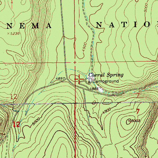 Topographic Map of Corral Spring, OR