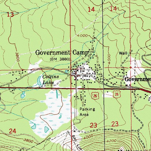 Topographic Map of Government Camp, OR
