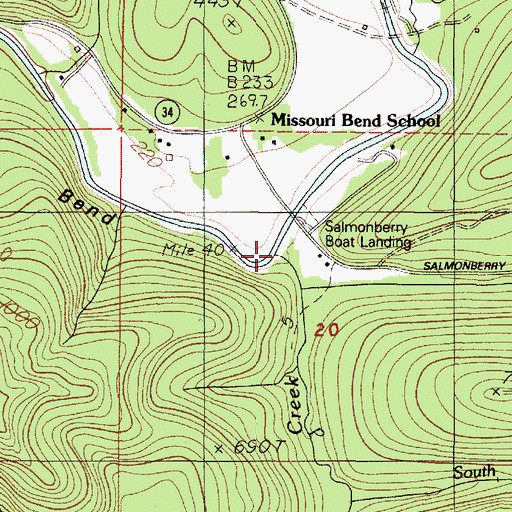 Topographic Map of Salmonberry Creek, OR