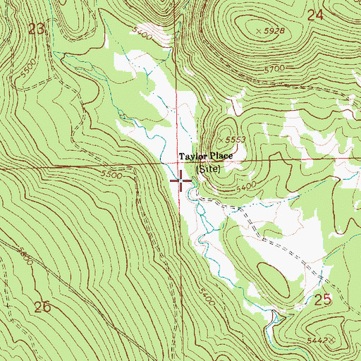 Topographic Map of Taylor Place (historical), OR