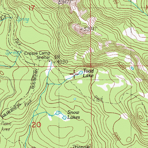 Topographic Map of Toad Lake, OR