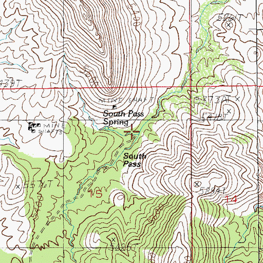 Topographic Map of South Pass, AZ