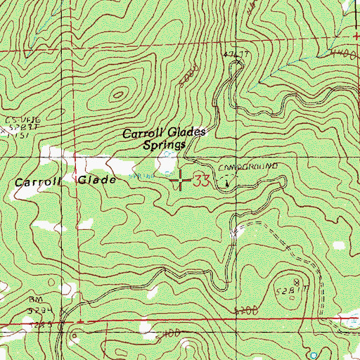 Topographic Map of Wildwood Recreation Site, OR
