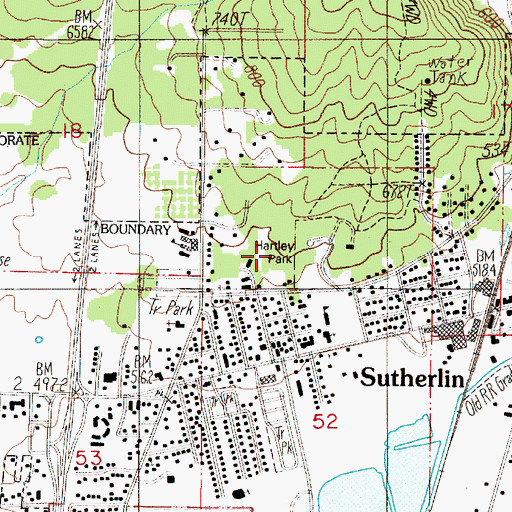 Topographic Map of Hartley Park, OR